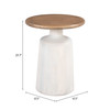 Zuo Modern Goblet Side Table Brown & White