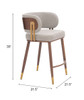 Zuo Modern Brew Counter Stool Beige & Walnut
