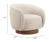 Zuo Modern Vinta Swivel Chair Beige