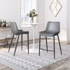 Zuo Modern Magnus Counter Stool (Set of 2) Dark Gray & Black