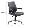 Zuo Modern Enterprise Low Back Office Chair Black