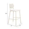 Zuo Modern Zeal Barstool (Set of 4) Light Gray & Beige