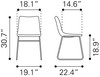 Zuo Modern Smart Dining Chair (Set of 2) Charcoal