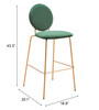 Zuo Modern Odessa Barstool (Set of 2) Green & Gold