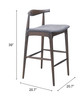 Zuo Modern Tuzka Barstool (Set of 2) Gray & Espresso