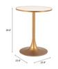 Zuo Modern Bite Bistro Table Beige & Gold