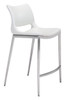 Zuo Modern Ace Counter Stool (Set of 2) White & Silver