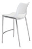 Zuo Modern Ace Counter Stool (Set of 2) White & Silver