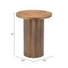 Zuo Modern Afinato Side Table Brown