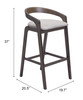 Zuo Modern Troy Barstool (Set of 2) Dove Gray & Espresso