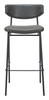 Zuo Modern Charon Barstool (Set of 2) Vintage Black