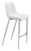 Zuo Modern Magnus Barstool (Set of 2) White & Silver