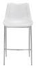 Zuo Modern Magnus Barstool (Set of 2) White & Silver