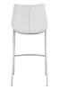 Zuo Modern Magnus Barstool (Set of 2) White & Silver