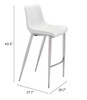 Zuo Modern Magnus Barstool (Set of 2) White & Silver