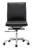 Zuo Modern Lider Plus Armless Office Chair Black