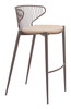 Zuo Modern Silues Barstool (Set of 2) Taupe & Brown