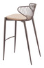 Zuo Modern Silues Barstool (Set of 2) Taupe & Brown