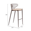 Zuo Modern Silues Barstool (Set of 2) Taupe & Brown