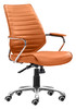 Zuo Modern Enterprise Low Back Office Chair Terracotta