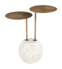 Zuo Modern Anten Side Table Brass & White