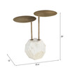 Zuo Modern Anten Side Table Brass & White