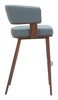 Zuo Modern Poise Barstool Azure Gray & Walnut