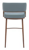 Zuo Modern Poise Barstool Azure Gray & Walnut