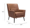 Zuo Modern Ontario Accent Chair Vintage Brown