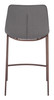 Zuo Modern Magnus Counter Stool (Set of 2) Slate Gray & Walnut