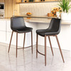 Zuo Modern Magnus Counter Stool (Set of 2) Black & Walnut