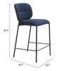 Zuo Modern Plat Counter Stool (Set of 2) Blue