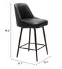 Zuo Modern Keppel Swivel Counter Stool Black & Bronze