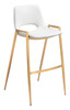Zuo Modern Desi Barstool (Set of 2) White & Gold