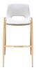 Zuo Modern Desi Barstool (Set of 2) White & Gold
