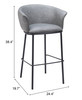 Zuo Modern Garston Barstool Gray