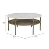 Zuo Modern Bild Coffee Table White & Brass