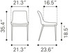 Zuo Modern Magnus Dining Chair (Set of 2) Brown & Walnut
