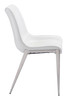 Zuo Modern Magnus Dining Chair (Set of 2) White & Silver