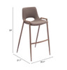 Zuo Modern Desi Barstool (Set of 2) Brown & Walnut