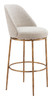 Zuo Modern Nordhavn Swivel Barstool Beige & Gold