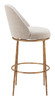 Zuo Modern Nordhavn Swivel Barstool Beige & Gold