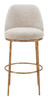 Zuo Modern Nordhavn Swivel Barstool Beige & Gold