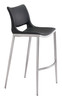 Zuo Modern Ace Barstool (Set of 2) Black & Silver