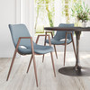 Zuo Modern Desi Dining Chair (Set of 2) Azure Gray & Walnut