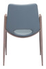 Zuo Modern Desi Dining Chair (Set of 2) Azure Gray & Walnut