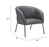 Zuo Modern Quinten Accent Chair Vintage Gray