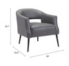 Zuo Modern Berkeley Accent Chair Vintage Gray