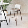 Zuo Modern Desi Barstool (Set of 2) Beige & Walnut