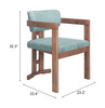 Zuo Modern Poly Dining Chair Moss Gray & Walnut